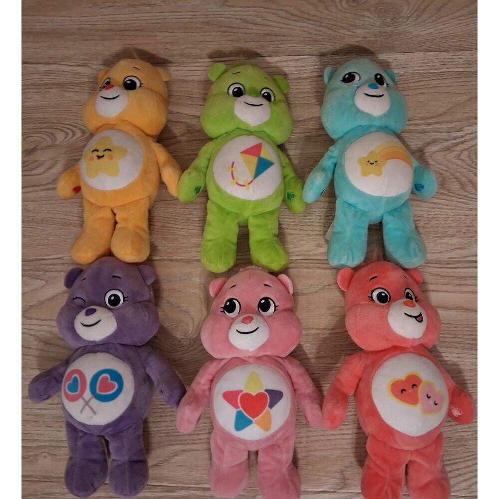 Lot Of 6 Basic Fun 10" Care Bears Plush Stuffed Animals Pre-owned As Is Toys